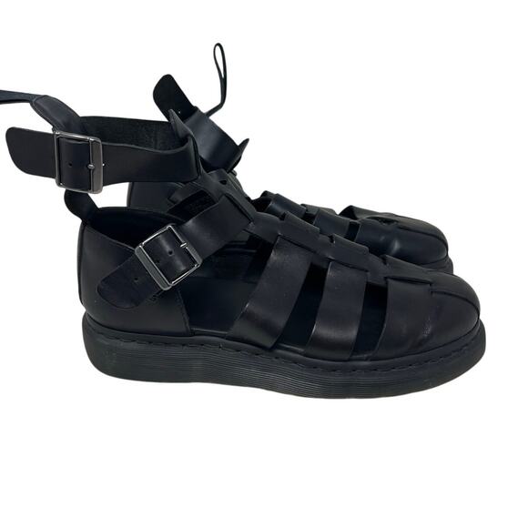 Men's Dr. Martens Geraldo Black Leather Buckle Gladiator Sandals 12 - Picture 3 of 7